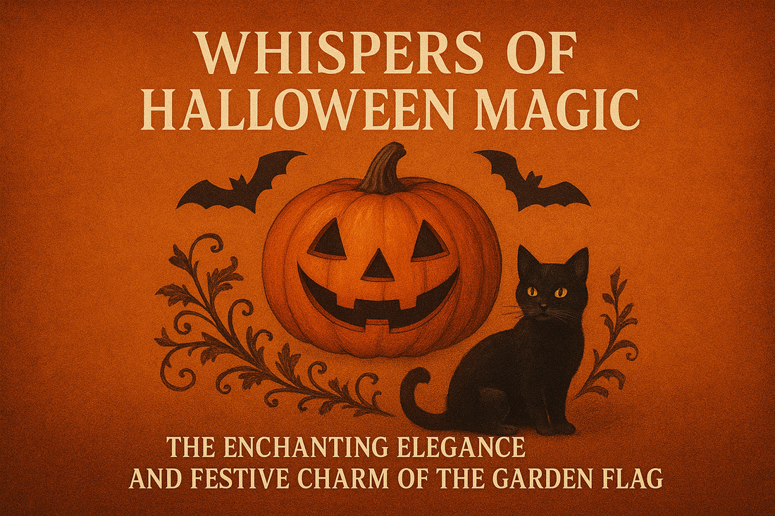 Whispers of Halloween Magic: The Enchanting Elegance and Festive Charm of the Garden Flag Pendant Halloween Decoration Hanging Flag