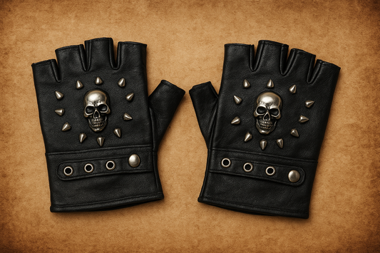 Punk Biker Half Finger Gloves – The Ultimate Halloween Accessory for Bold, Fearless, and Stylistic Looks