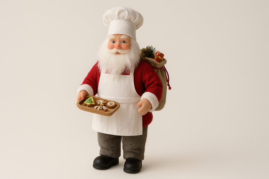Festive Flavors and Holiday Cheer: The Charming Santa Claus Chef Doll for Christmas Décor