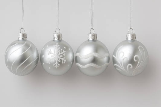 Shimmering Silver Elegance: The Allure of Glossy Round Pastry Christmas Balls for a Magical Holiday Décor