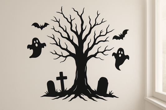 Halloween Decoration Static Wall Stickers (BQ051 Tree)