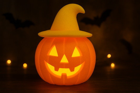 Halloween Pumpkin Lantern Hollow Glowing Foam Bar Decoration (Yellow Hat)
