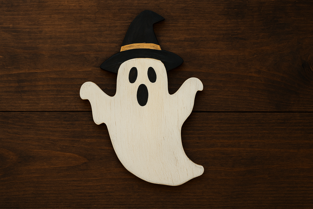 Halloween Decorations Witch Ghost Painted Wooden Ornament Party Decorative Props (Style: Ghost)