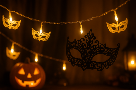 Enchanting Halloween Nights: The Warm Glow of the LED Halloween Light String Masquerade Party Decoration Lamp (Warm White Light)