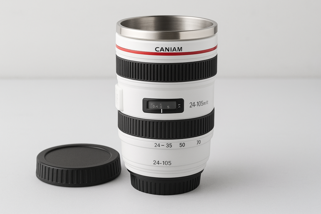 400ML Camera Lens Cup Mug Caniam EF 24-105mm F4 Filter Cup (White) – A Creative Blend of Photography and Everyday Utility