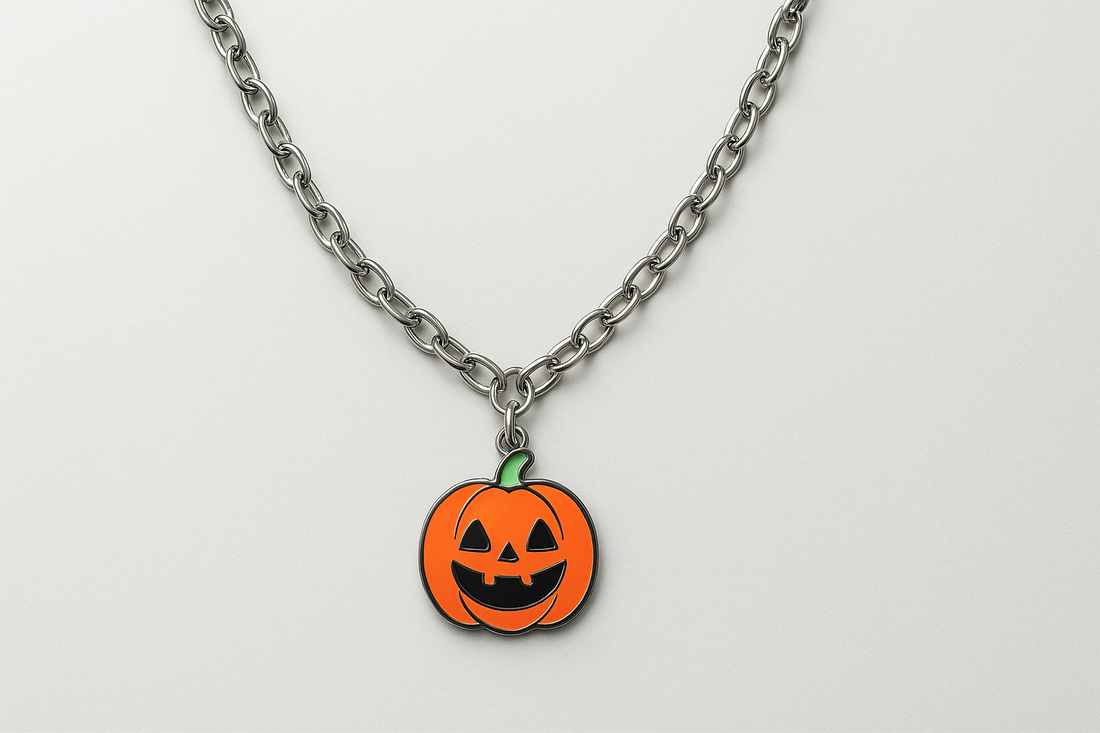 Adorable Pumpkin 2 Pet Halloween Necklace – A Festive Cartoon Tag Accessory for Cats and Dogs (L-40cm)