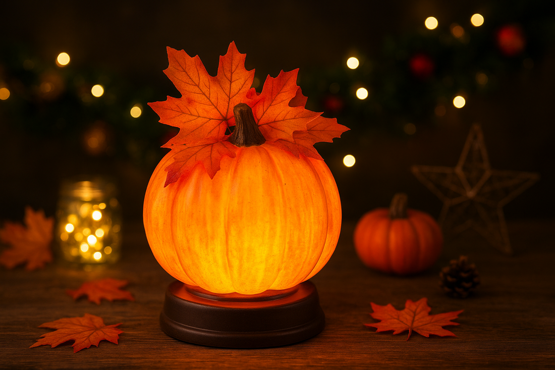 SJ-SD007 Christmas Halloween LED Maple Pumpkin Decoration Light (Detachable Base): A Radiant Fusion of Autumn Charm and Holiday Glow