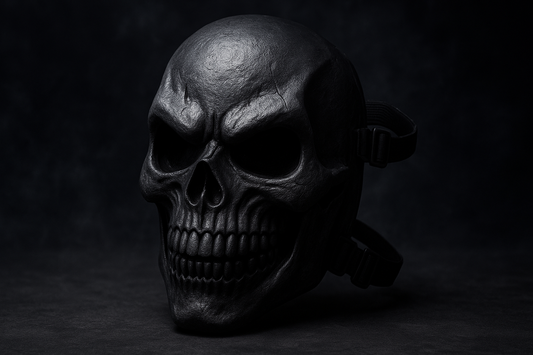 Unleash the Darkness: High Intensity Terrifying Evil Skeleton Facepiece Mask with Elastic Bands (Black)