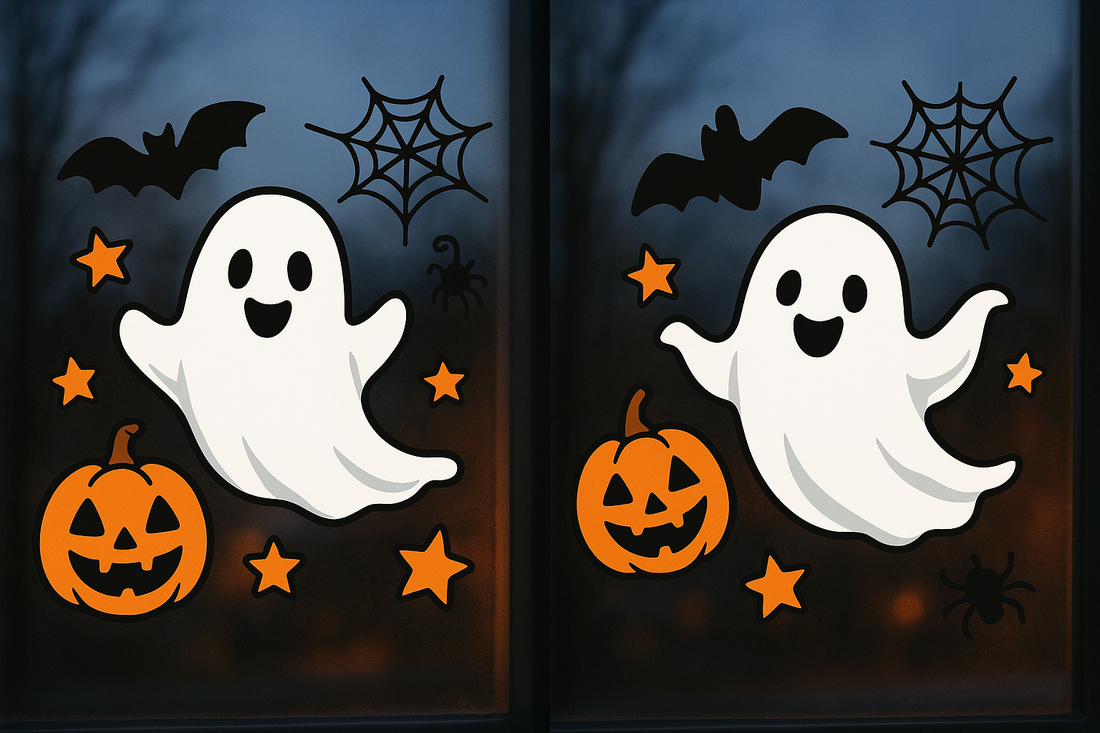 Haunting Reflections of Halloween: Transform Your Home with 2 Sets SQ629 Electrostatic Double-Sided Ghost Window Stickers for Spooky and Stylish Party Decorations