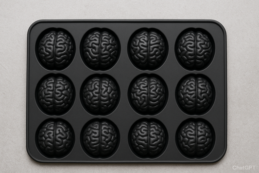 &nbsp;10 Grids Brain Halloween Chocolate Mould Homemade Brain Cake Mould DIY Candy Soft Molds (Black)