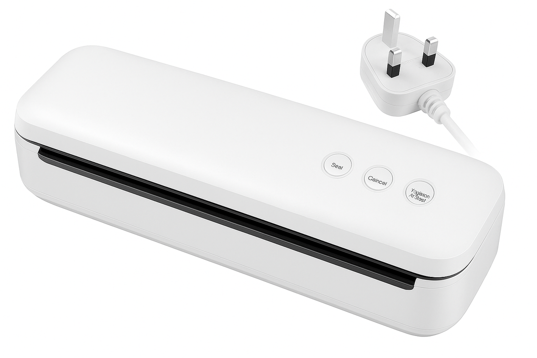 Household Commercial Food Vacuum Plastic Packaging Machine Sealer Closer Machine, UK Plug (White)