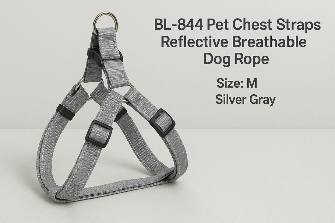 BL-844 Pet Chest Straps Reflective Breathable Dog Rope, Size: M (Silver Gray)