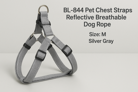 BL-844 Pet Chest Straps Reflective Breathable Dog Rope, Size: M (Silver Gray)
