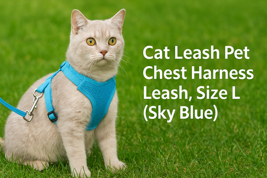 Cat Leash Pet Chest Harness Leash, Size L (Sky Blue) – Safe, Stylish, and Comfortable Outdoor Adventures for Your Feline Friend