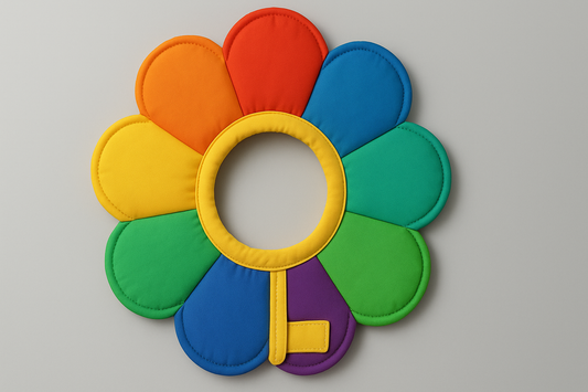 Pet Protection Collar Dog Flower Protection Collar (Rainbow, Size L): A Comfortable and Stylish Alternative to Traditional Cones