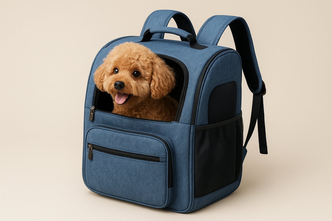 Dog Going Out Foldable On Chest Backpack Pet Carrier Bag Stylish Blue Denim Comfortable, Safe and All season travel solution for small pets