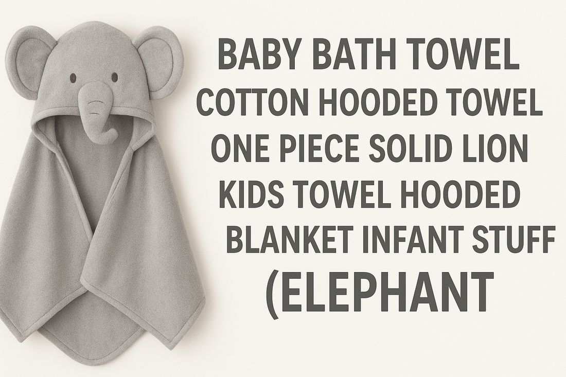 Baby Bath Towel Cotton Hooded Towel One Piece Solid Lion Kids Towel Hooded Blanket Infant Stuff (Elephant)