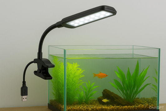 5W Fish Tank LED Clip Light USB Plug Lighting Aquarium Translucent Aquatic Plants Lamp (Black)