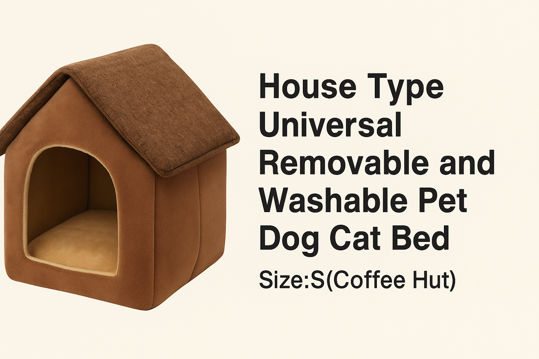 House Type Universal Removable and Washable Pet Bed – Coffee Hut Style for Cats & Small Dogs