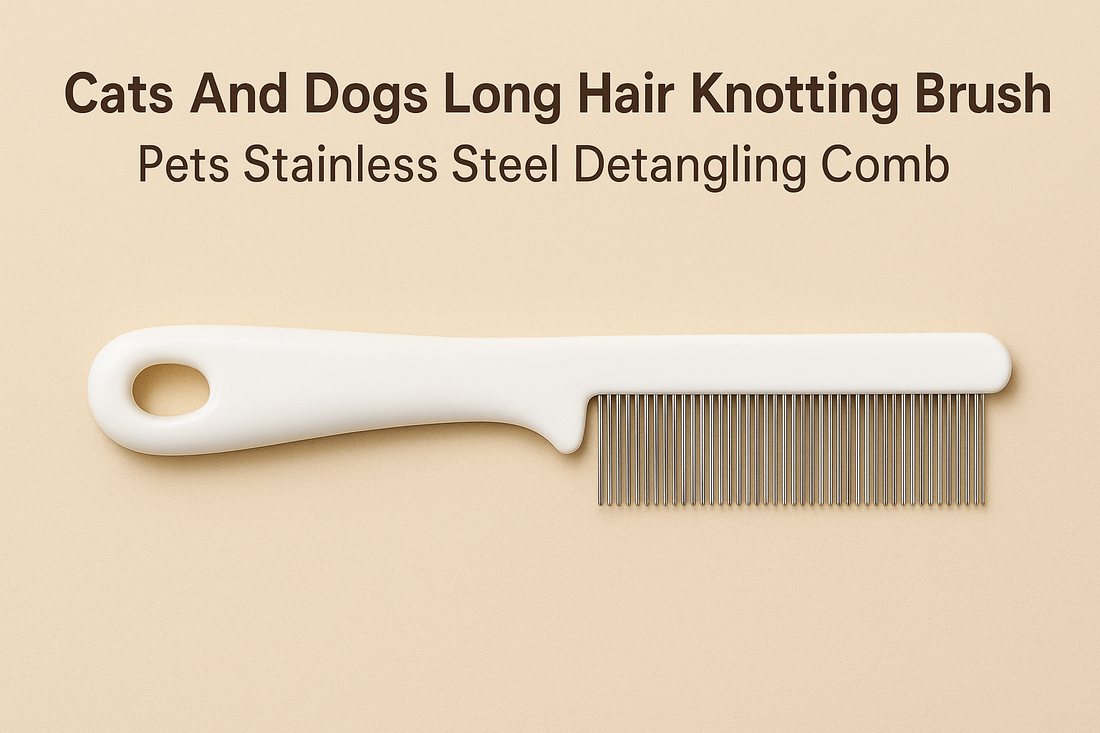 Brush for Long Hair Cats and Dogs with Knots: Comb that Detangles with its Fine Stainless Steel Teeth for Easy Grooming, Knot Removal, and Silky Smooth Coats