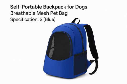 Self-Portable Backpack for Dogs – Breathable Mesh Pet Bag for Comfortable Travel, Size S (Blue)