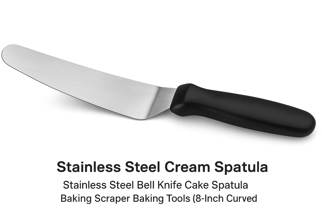 Stainless Steel Cream Spatula – The 8-Inch Curved Knife That Every Baker Needs for Perfect Cake Decorating