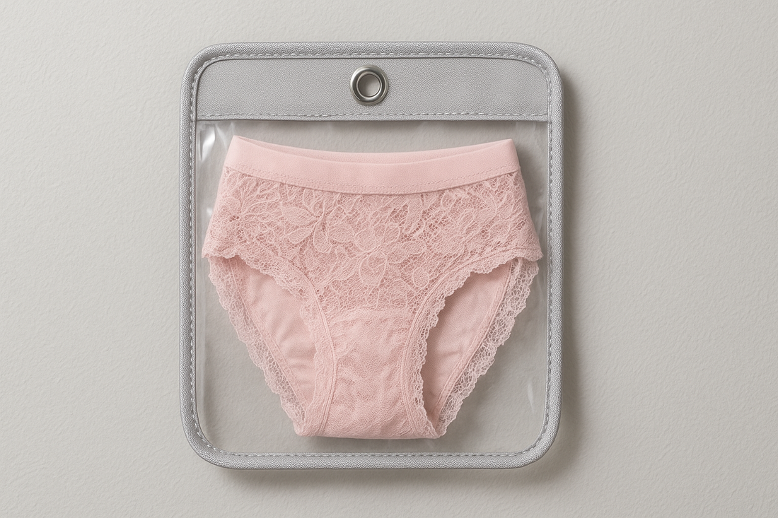 Smart Storage with Style: Home Wall Mounted Transparent Underwear Storage Bag (Silver Edge – Small)