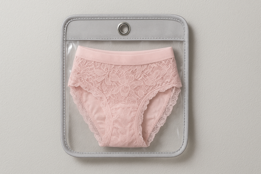 Smart Storage with Style: Home Wall Mounted Transparent Underwear Storage Bag (Silver Edge – Small)