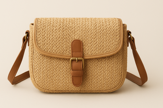 Women Retro Messenger Bag Travel Crossbody Straw Bag (Khaki): A Timeless Blend of Vintage Charm and Modern Practicality