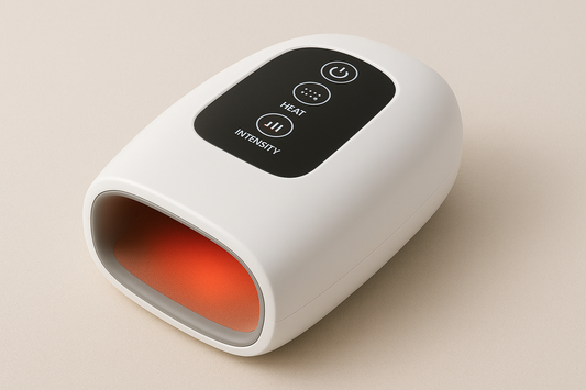Electric Hand Massager with Heat and Convex Point Therapy: Personalized Relief with 3 Intensity Levels in White