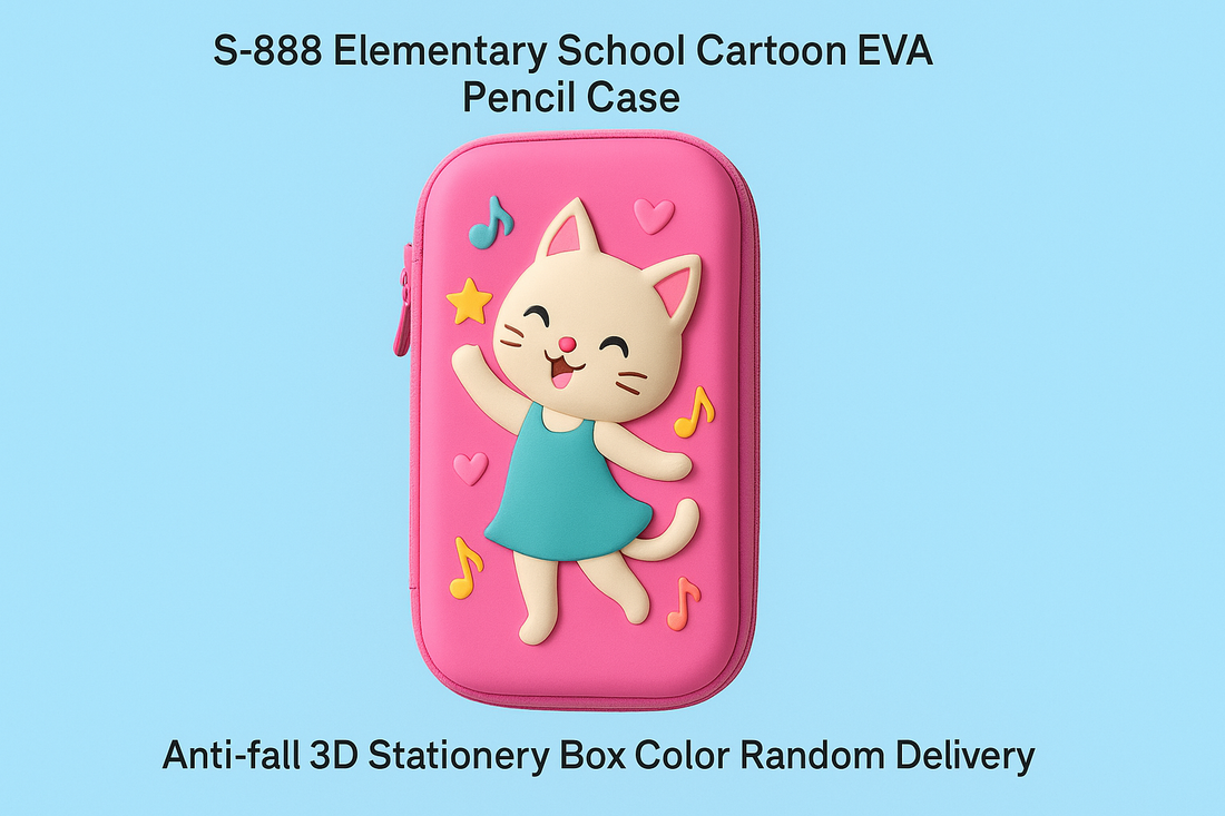 S-888 Dancing Kitten EVA Pencil Case: Durable, Fun, and Perfect for Elementary School Kids