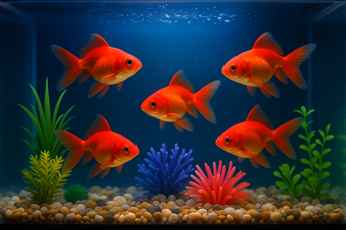 Night Light Simulation Fish Tanks: Eco-Friendly Silicone Color Fish Toy Decor (5 Red Goldfish)