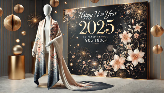 Step into 2025 with Elegance: The Women Flowers Imitated Silk Shawl You Need