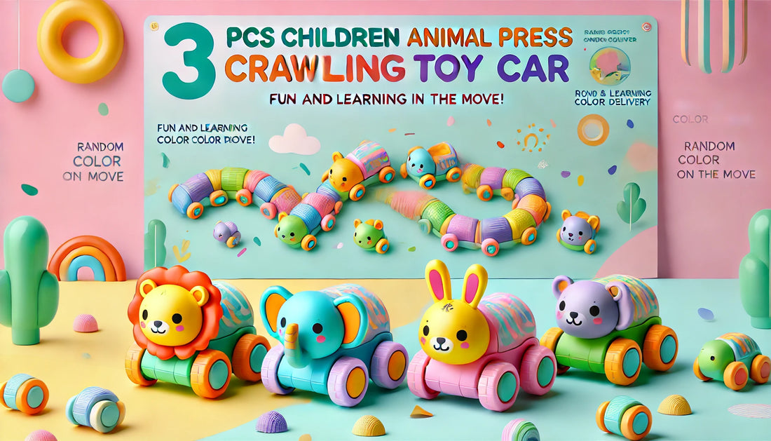 Fun on Wheels: Exploring the 3 PCS Animal Press Crawling Toy Cars for Kids
