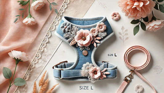 Style Meets Comfort: The Ultimate Denim and Lace Dog Harness for Your Furry Friend