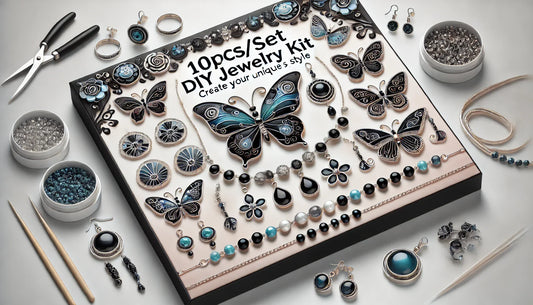 Craft Stunning Jewelry with the 10pcs Butterfly Charms DIY Kit: Elegance in Black and Blue