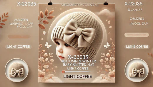 Cozy and Cute: The X-22035 Baby Bow Knitted Hat for Autumn and Winter – Perfect for Your Little One