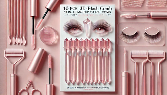 Elevate Your Beauty Routine: The Magic of the 10 PCS 3-in-1 3D Crystal-Color Eyelash Comb (Pink)