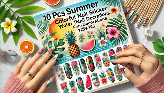 Brighten Up Your Nails: A Complete Guide to 10 PCS Summer Colorful Water Transfer Nail Stickers (YZW-125)
