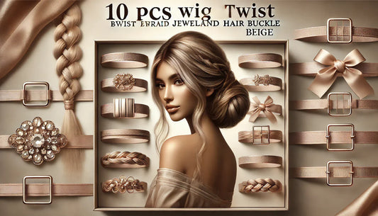 Elevate Your Hairstyle with the 10 PCS Wig Twist Braid Jewelry Headband Hair Buckle (Beige)