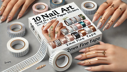 Create Perfect Grid Designs with 10 Rolls Nail Art Grid Line Paper Tape Stickers: A DIY Manicure Essential
