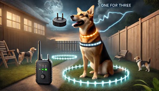 Smart Outdoor Wireless Pet Containment System – Includes Reflective Collars for Up to 3 Pets (US Plug)