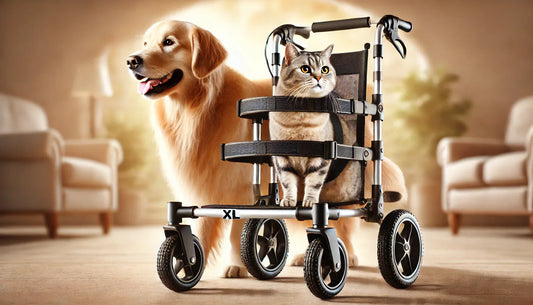 The XL Pet Wheelchair For Disabled And Elderly Dogs &amp; Cats Is An Aid For Mobility With Hind Leg Support And Walking Rehabilitation For The Best Care And Comfort Of Your Pet.