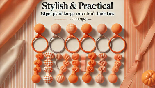Stylish & Practical: The Ultimate Guide to 10 PCS Ball Head Ponytail Plaid Large Intestine Hair Ties (Orange)