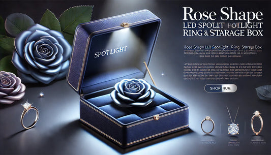 Illuminate Your Jewelry: The Elegance of the 017257 Rose Shape LED Spotlight Storage Box