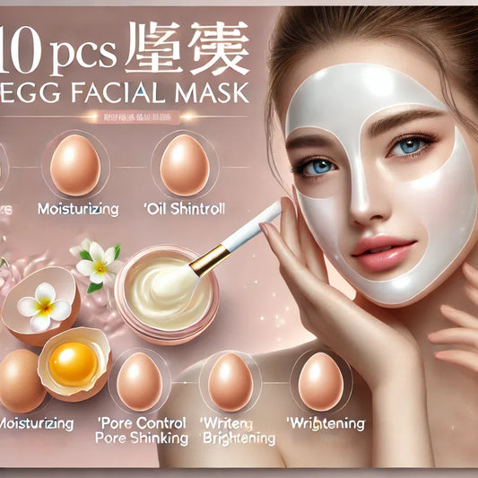 Glow Up with the 10 PCS Egg Facial Mask: Hydrate, Brighten, and Refine Your Skin!
