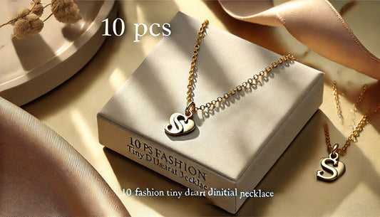 A Personal Touch: The Timeless Charm of the 10 PCS Fashion Tiny Dainty Heart Initial Necklace