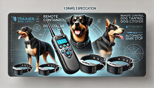 Remote-Controlled Training Dog Collars with Auto Bark Stop - 1 Transmitter, 3 Receivers