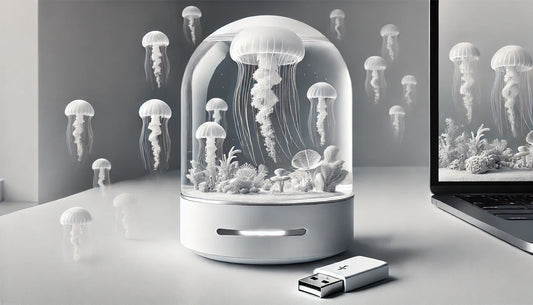 The 'Hypnotic Mini Aquarium-USB Jellyfish Fish Tank: Relaxation and Decoration'
