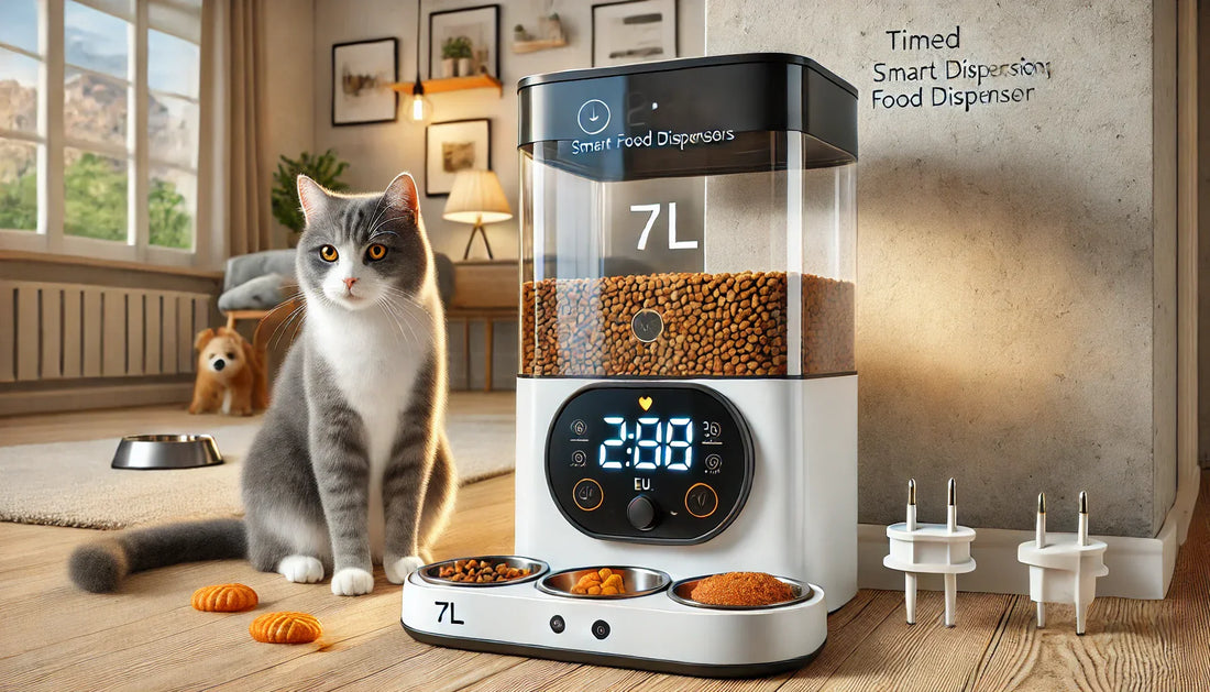 Smarter Pet Feeders 7L - Automated Timer and Quantity Periodic Feeders for Cats and Dogs, EU Plug.